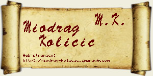 Miodrag Količić vizit kartica
